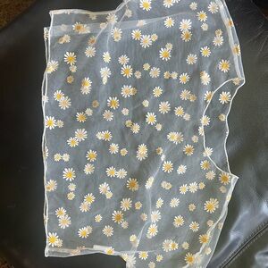 Mesh flower crop top